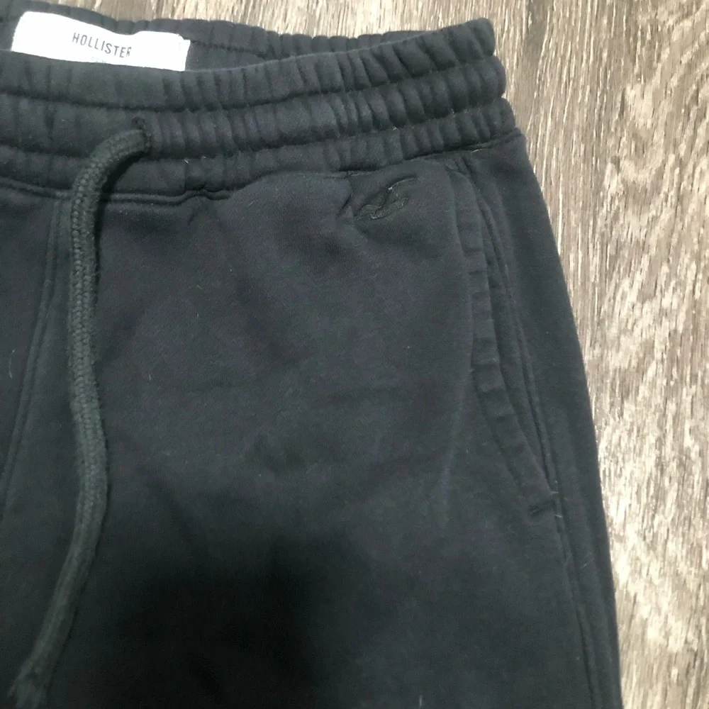 Hollister Black Joggers with Zipper Pockets & Embroidered Logo - Size S
